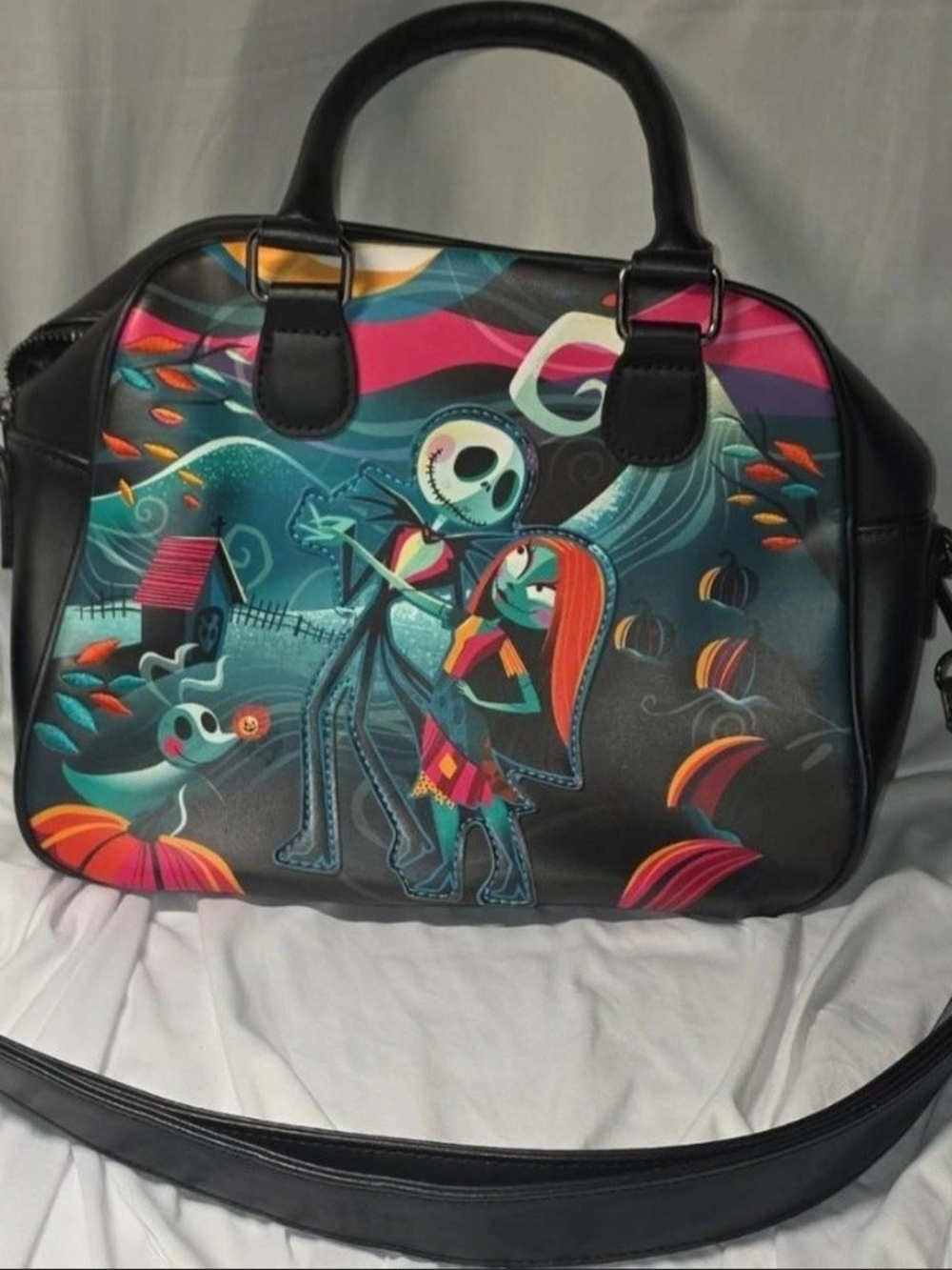 Loungefly Black Multicolor Nightmare Before Christmas Crossbody Bag